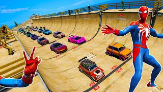 Novos Desafio na Rampa Antiga e Heróis com Sport e MINI Carros - New Sounds SPIDER-MAN mod GTA 5