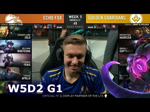 FOX vs GGS | Week 5 Day 2 S9 LCS Summer 2019 | Echo Fox vs Golden Guardians W5D2
