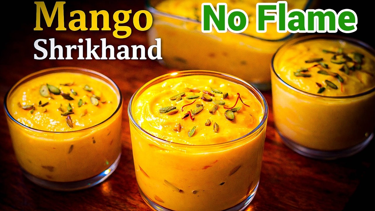 Mango Shrikhand Recipe | Amrakhand Dessert Multipurpose Sweet - Rich Creamy Mango Dessert in Minutes