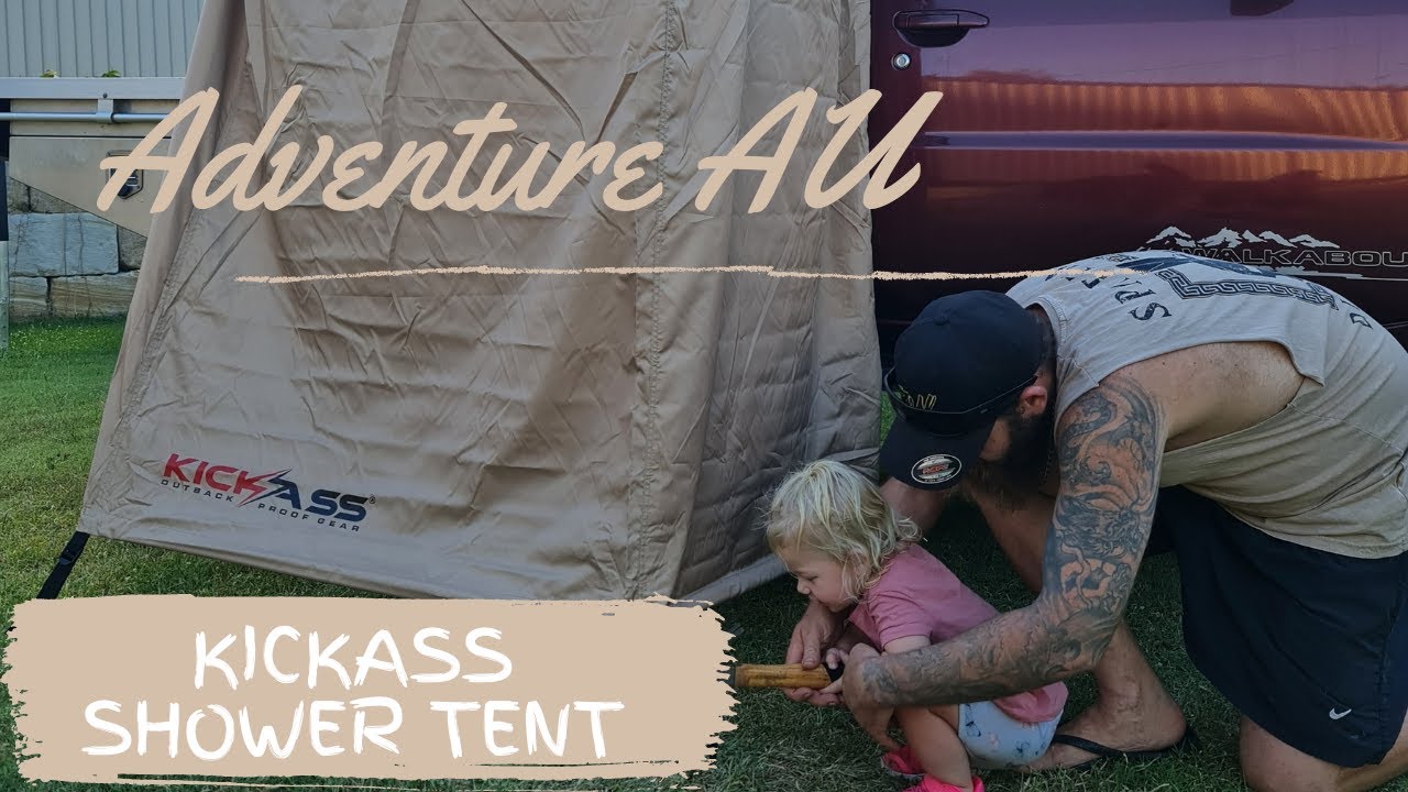 Watch customer video of KickAss Shower Tent Awning - Instant Ensuite Tent, Toilet Tent & Camping Change Room