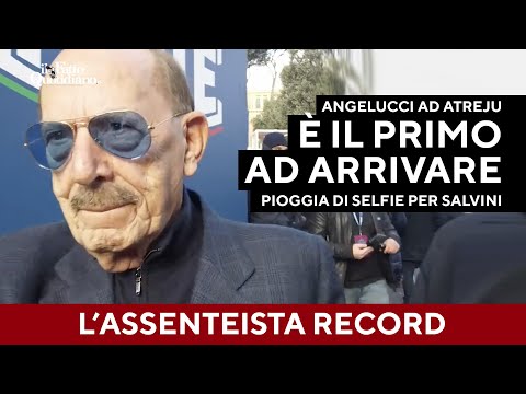 Il primo ad arrivare ad Atreju è l'assenteista da record Angelucci. Pioggia di selfie per Salvini