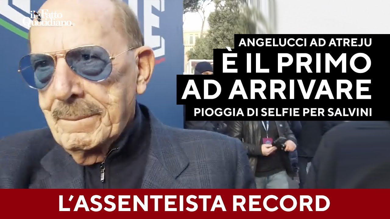 Il primo ad arrivare ad Atreju è l'assenteista da record Angelucci. Pioggia di selfie per Salvini