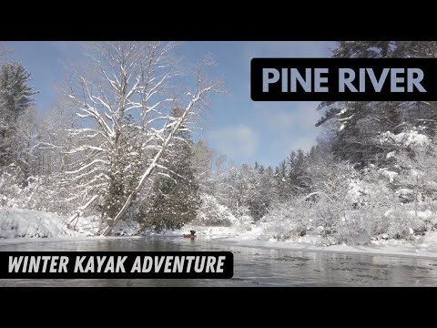 パイン川での冬のカヤック