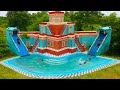 [Full Video] Building Villa House, Twine Water Slide & Design Swimming Pool For Entertainment Place