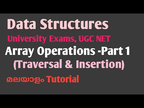 Lec 1.2  Array Operations (Traversal and Insertion ) | Full explanation with  code | Malayalam