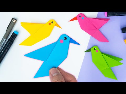 Easy Origami Hummingbird || How to make paper BIRD