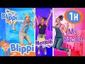 Blippi Meekah And Ms Rachel S Playdate CHALLENGE Who Can Have The Most Fun More
