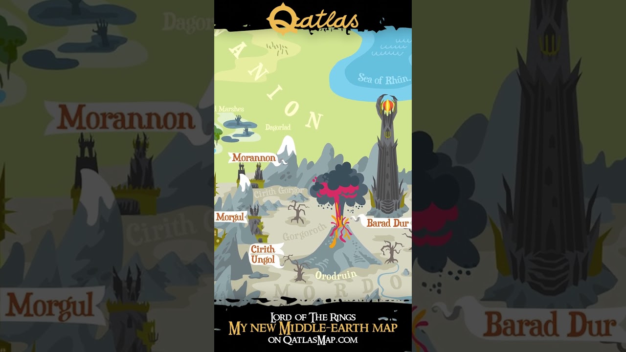 My Lord of the Rings, Middle-earth Map made from vector illustrations.