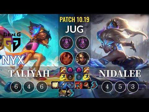 GEN Nyx Taliyah vs Nidalee Jungle - KR Patch 10.19