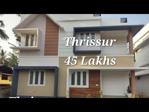 House for sale in Thrissur at 45L in 3bedroom with attached bathroom, open well
