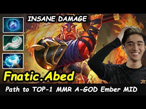 Fnatic Abed - [Ember Spirit] MID A-GOD INSANE DAMAGE EMBER Rank-2 Dota 2 7.21d Pro gameplay