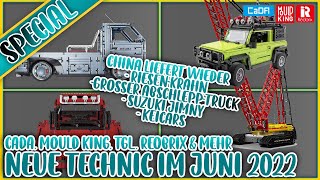CaDA, Mould King, TGL & Co. Riesen-Kran, Suzuki Jimny & mehr: neue Technic im Juni 2022!