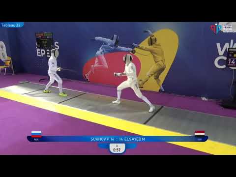 Epee Fencing - 5 doubles in a row before the deciding touch! | Sukhov P vs Elsayed P