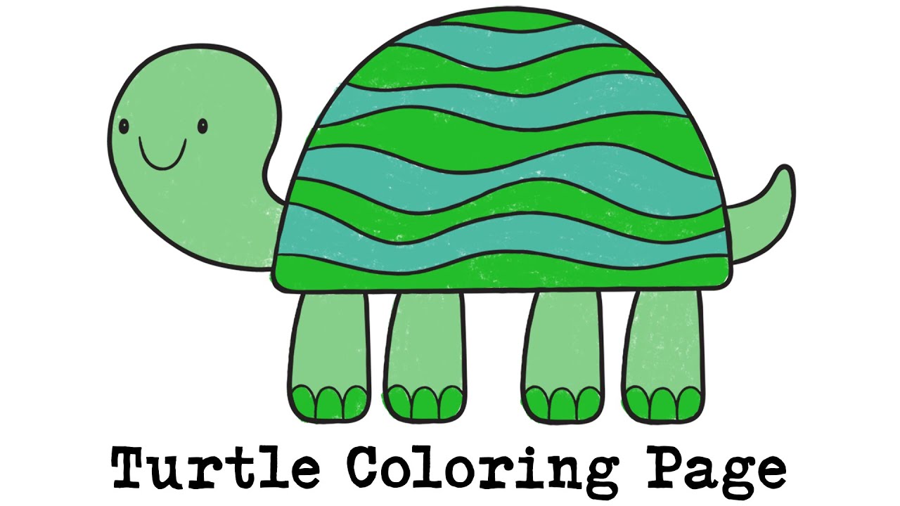TURTLE - Coloring Pages For Kids - Toddlers Pre K Kindergarten*FREE Printables*DRAWING FUN FOR KIDS