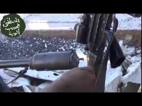 استهداف  قوات النظام بصاروخ الأنيرجا من قبل لواء فسطاط المسلمين في محافظة دمشق