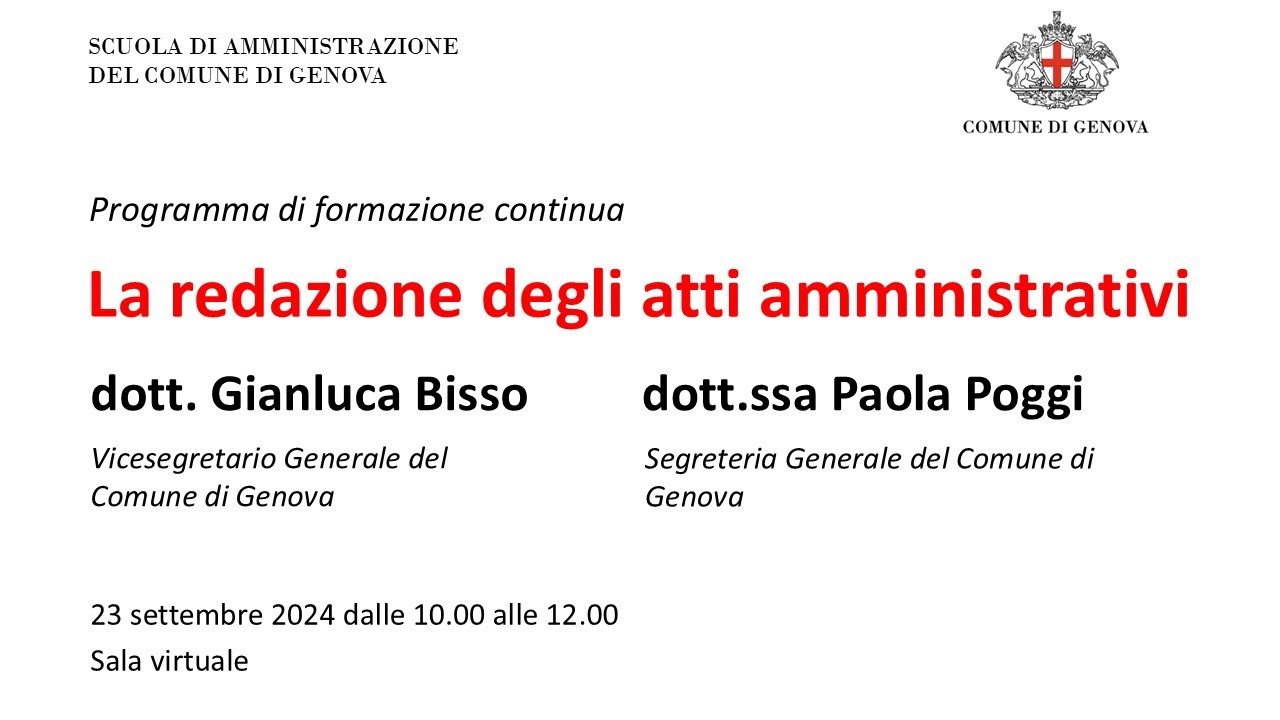 Redazione degli atti amministrativi -- focus su delibere