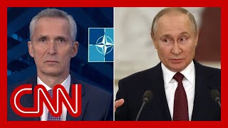 Hear NATO chief's message to Russia following tank shipment announcement
