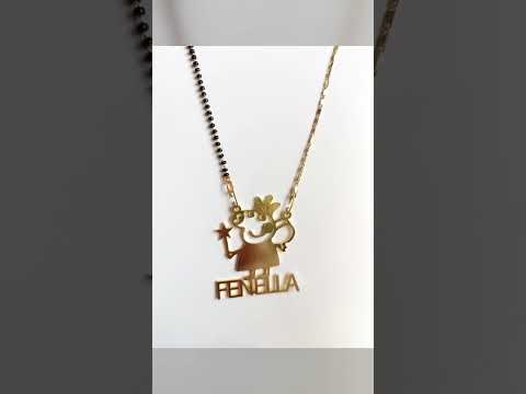 Golden Signature Brass Custom Name Pendant