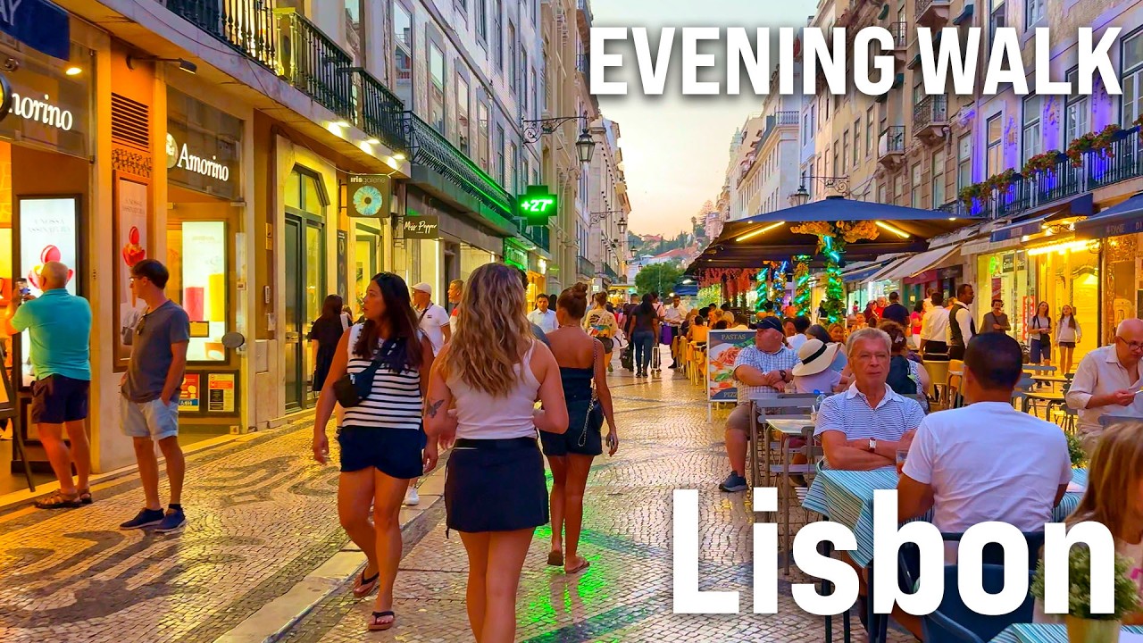 Immersive street-level walking tour through Lisbon Chiado, Portugal, showcasing authentic urban landscapes, local architecture, and the vibrant atmosphere of the city's neighborhoods