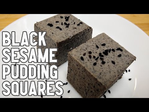 芝麻糕 - Black Sesame Coconut Pudding Squares || Easy Recipe