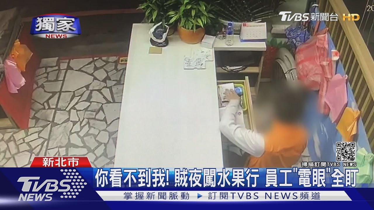 你看不到我!賊夜闖水果行 員工「電眼」全盯