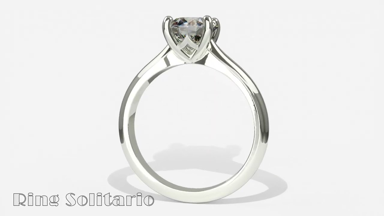 Ring Solitario 01 3D Print Model