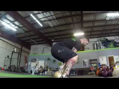 48kg One Arm Kettlebell Floor Snatch for Power