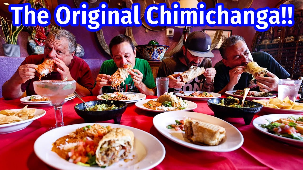 Mexican American Food! ORIGINAL CHIMICHANGA + illegal MEAT CAGE!