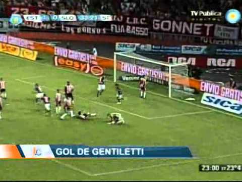 Gol de Santiago Gentiletti. Estudiantes 1 San Lorenzo 0. Torneo Final 2013 (Infobae.com)