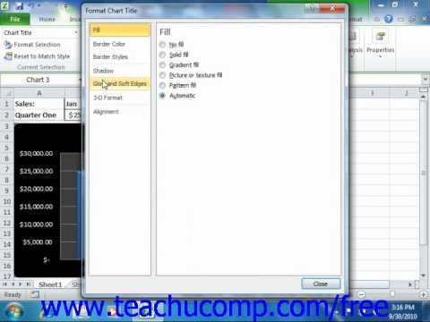 Excel 2010 Tutorial Formatting Chart Objects Microsoft Training Lesson 21.1