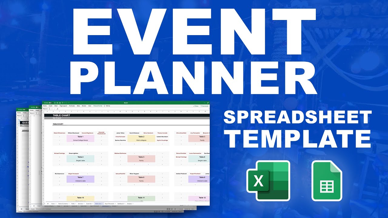 Event planner template in Microsoft Excel