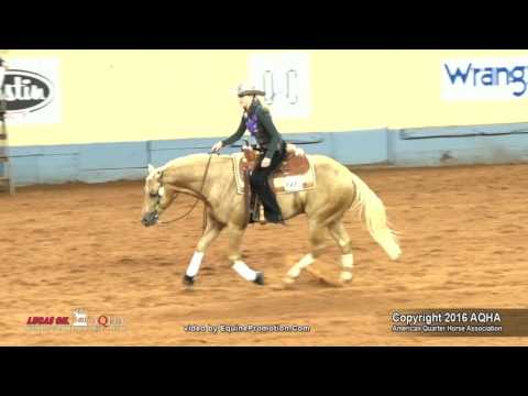 SNIP O LUTION ridden by GINA MARIA SCHUMACHER  - 2016 AQHA World Show (Jr Reining, Prelims)