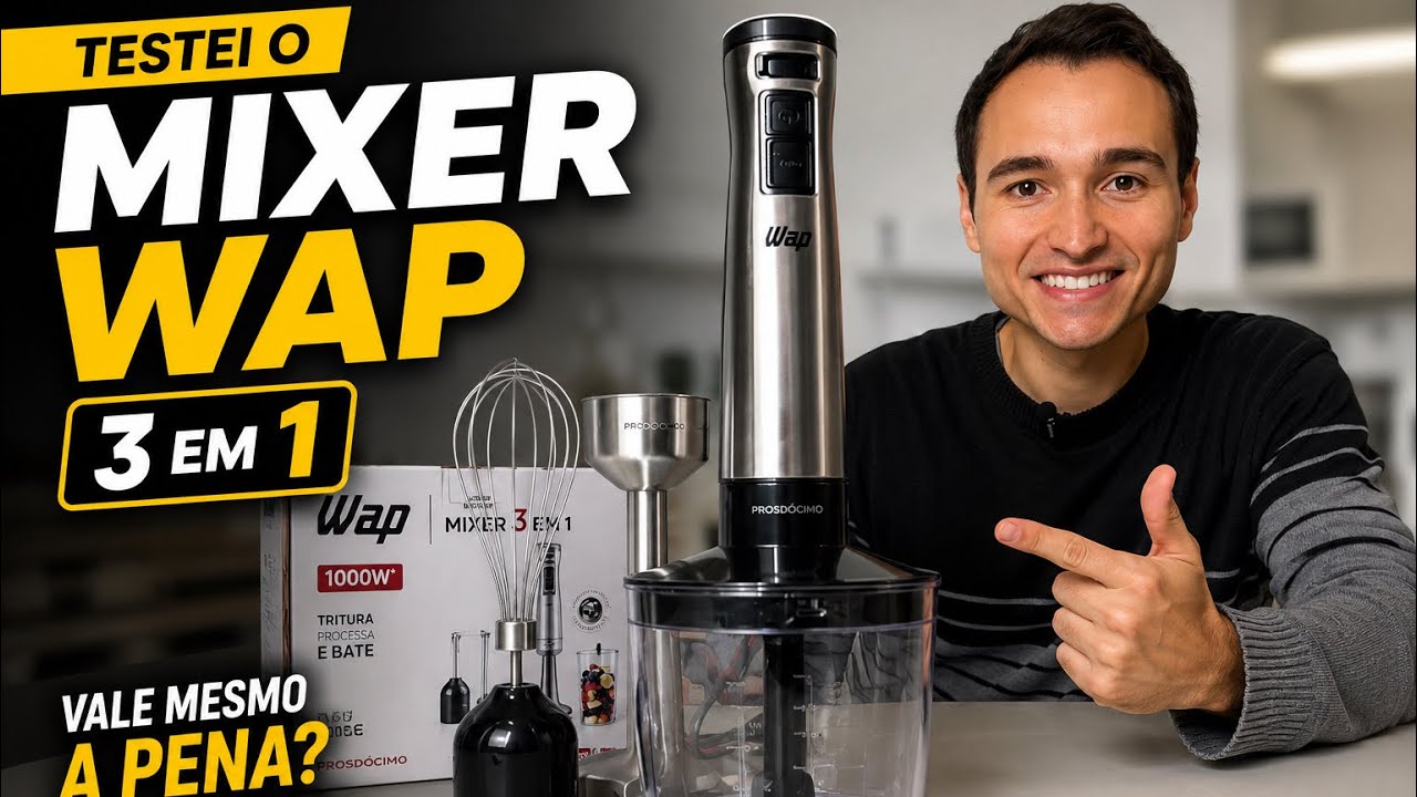 Miniatura da avaliação em vídeo de Mixers Elétrico WAP WM1 600W 127V