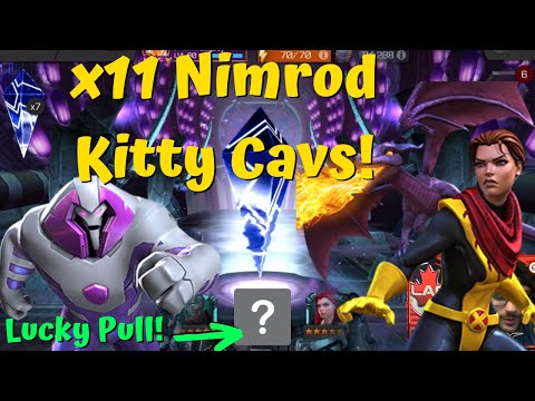 x11 Nimrod/Kitty Pryde Feat Cav Crystals! LUCKY PULL! Whaling Out! - Marvel Contest of Champions