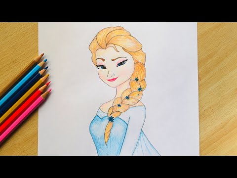 How to Draw Disney Princess ELSA- step by step ||...