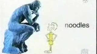Sesame Street - Rodin&#39;s Thinker thinks about the letter N