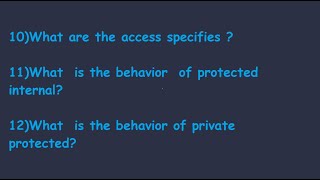 Access modifiers in C#.Net , public , private , protected and internal - Part4 by GSLP