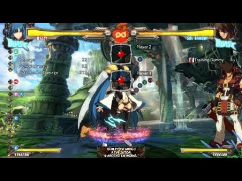 Guilty Gear Xrd Rev 2 - Dizzy 214P to j.236P to 214P blockstring extension