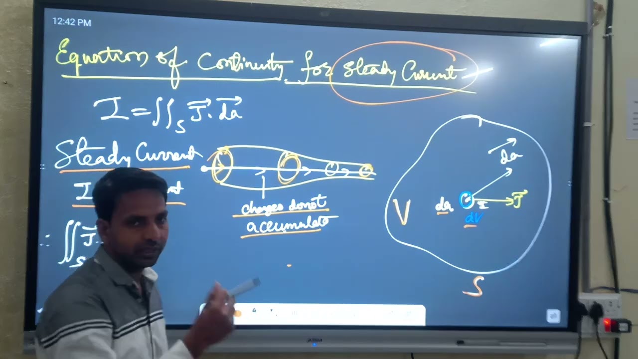 Equation of continuity for study current