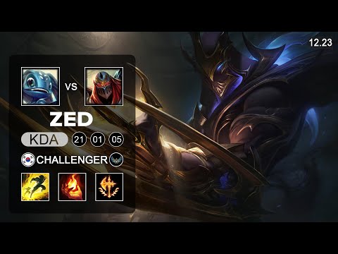 Zed vs Fizz Mid - KR Challenger - Patch 12.23 Season 12