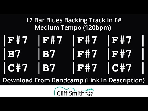 F# - Medium Tempo 12 Bar Blues Backing Track (120bpm)