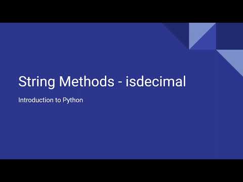 Introduction To Python String Methods Isdecimal
