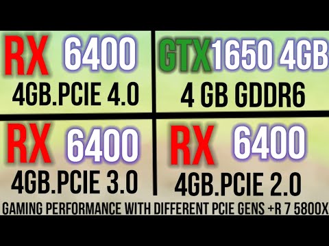 RX 6400 VS GTX 1650  GAMING BENCHMARK+ DIFFERENT PCIE GENS RX 6400 PCIE 4.0 VS PCIE 3.0 VS PCIE 2.0
