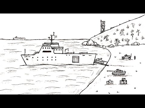 How to draw a Military transporter Ship | Warship Drawing