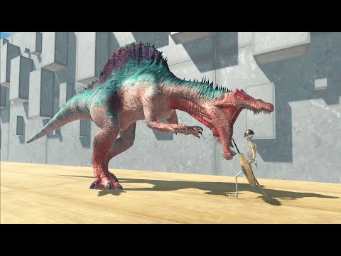 NEW SPINOSAURUS ON WOODEN BRIDGE VS ALL UNITS - Animal Revolt Battle Simulator