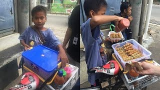 Viral Bocah Usia 12 Tahun Berjualan Cilok untuk Biayai Hidupnya dengan Sang Adik