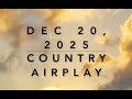 Billboard Top 60 Country Airplay Dec 20 2025