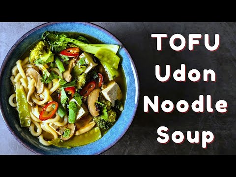 TOFU Udon Noodle SOUP with Mushrooms and Vegetables Recipe | 30 Mins Quick and Easy Meal Idea ⭐⭐⭐⭐⭐