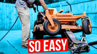 how to change the blades on a zero turn mower or riding mower