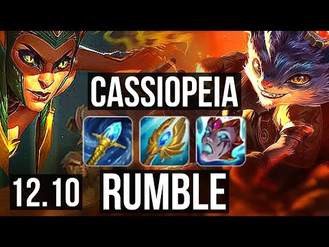 CASSIOPEIA vs RUMBLE (TOP) | 5/0/7, Rank 6 Cassio, 2.2M mastery, 1100+ games | KR Challenger | 12.10